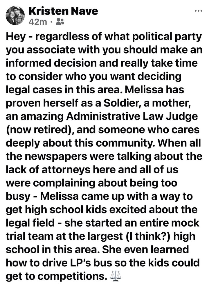 Melissa Olivero for Circuit Court Judge